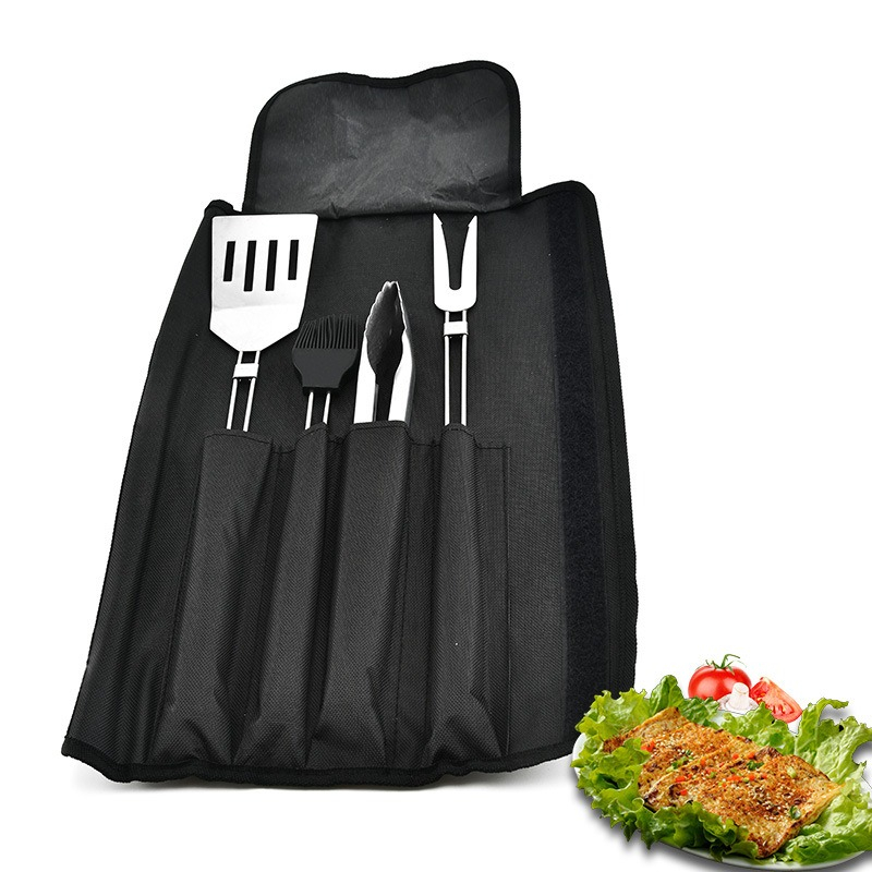 Camping Cooking Accessories Set - 4 adet barbekü alet takımı barbekü