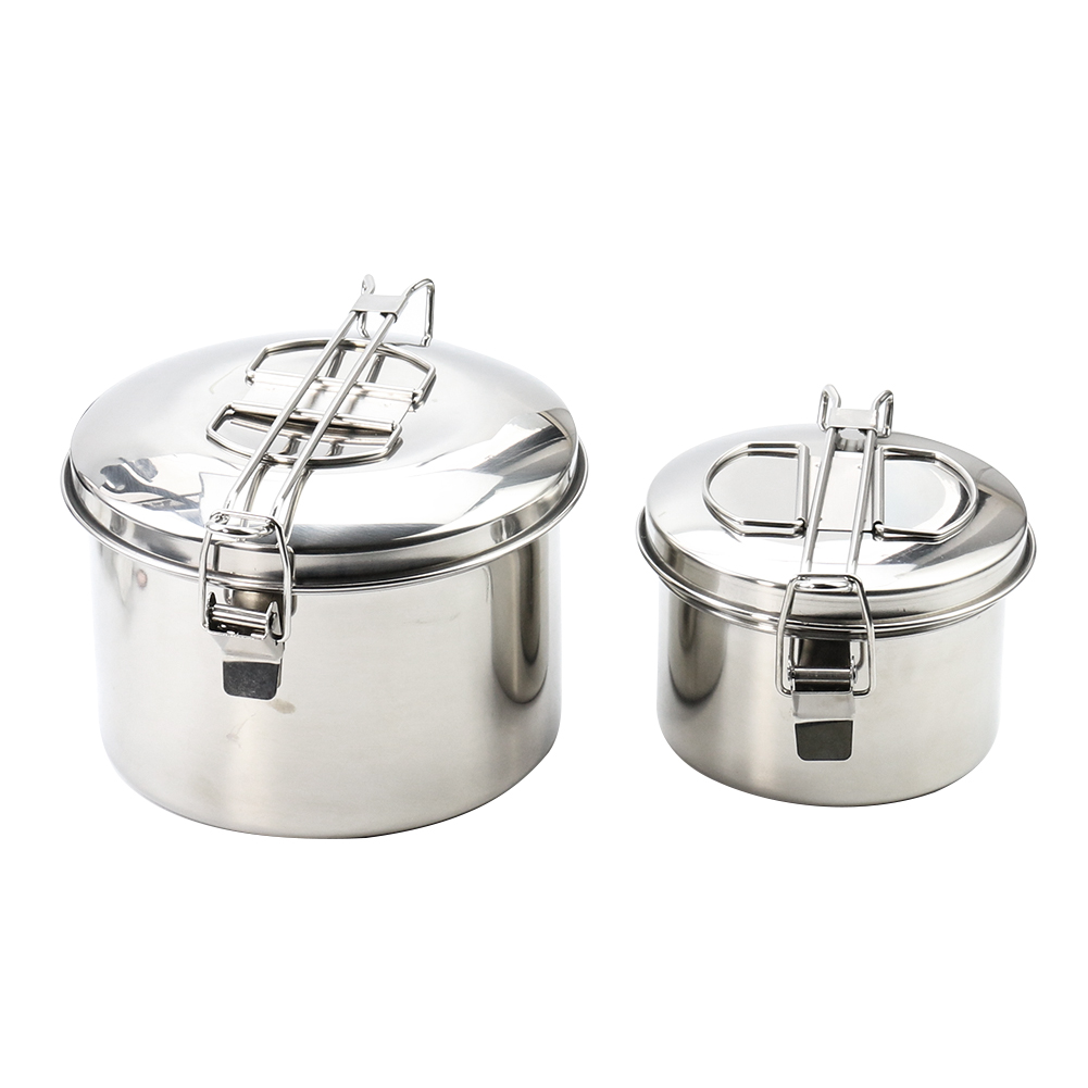 Camping Cooking Pot With Lid - Paslanmaz Çelik Kamp Asılı Tencere Kapaklı