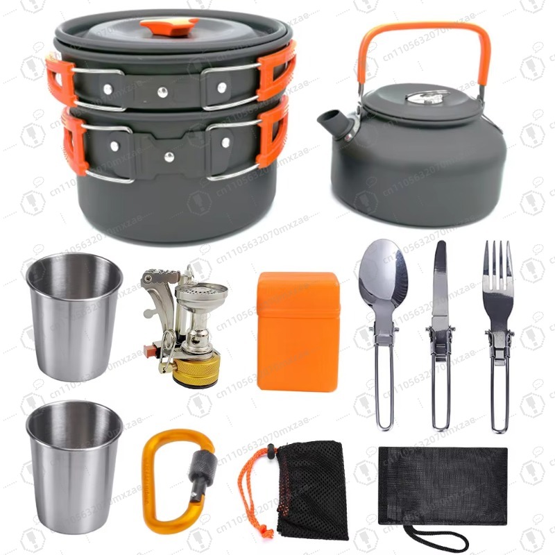 Camping Cooking Accessories Set - Açık hava alüminyum pişirme gereçleri 10