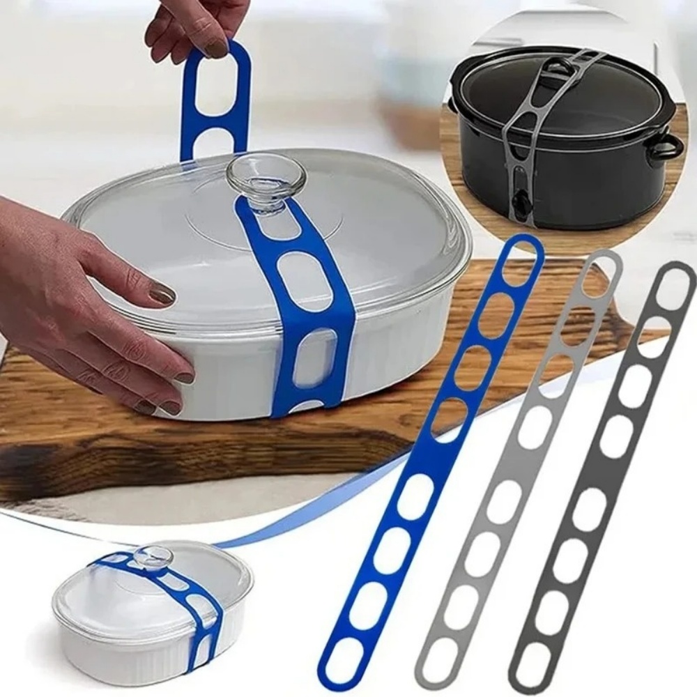Camping Cooking Pot With Lid - Evrensel tencere kapağı tutucu silikon elastik