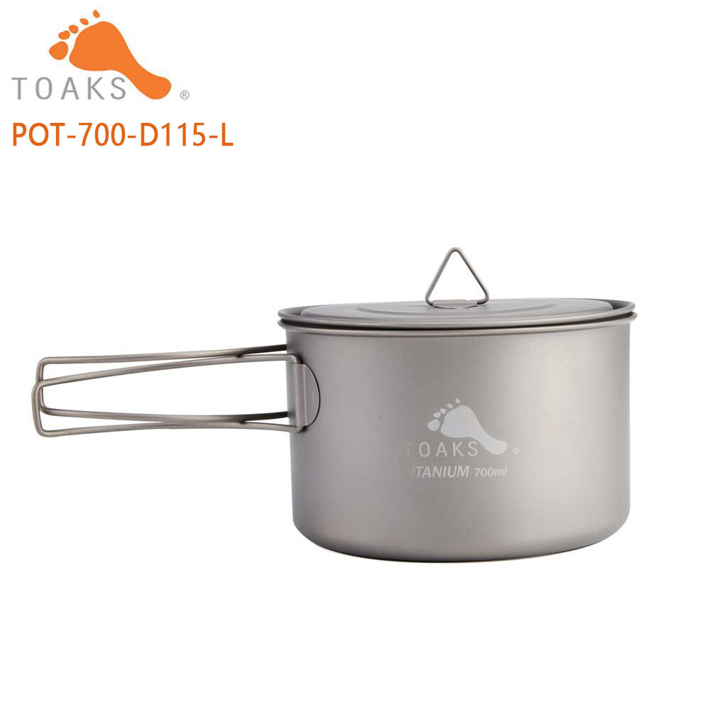 Camping Cooking Tray - TOAKS saf titanyum kamp tencere açık