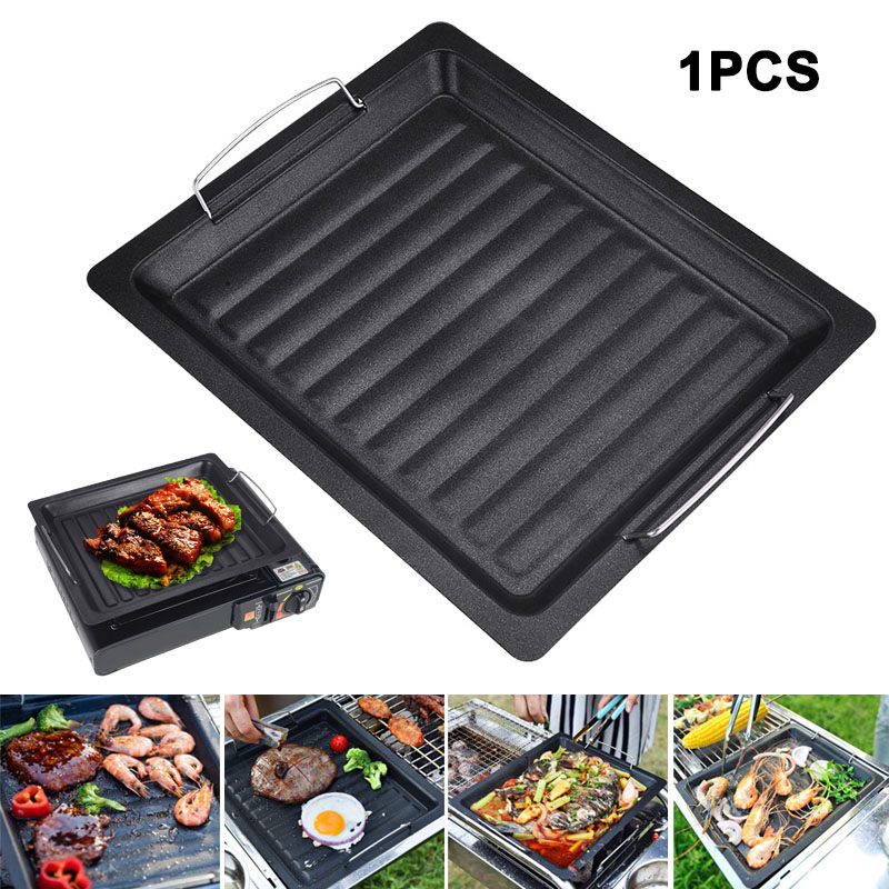 Camping Cooking Device - Açık havada kalın kare ızgara tavası