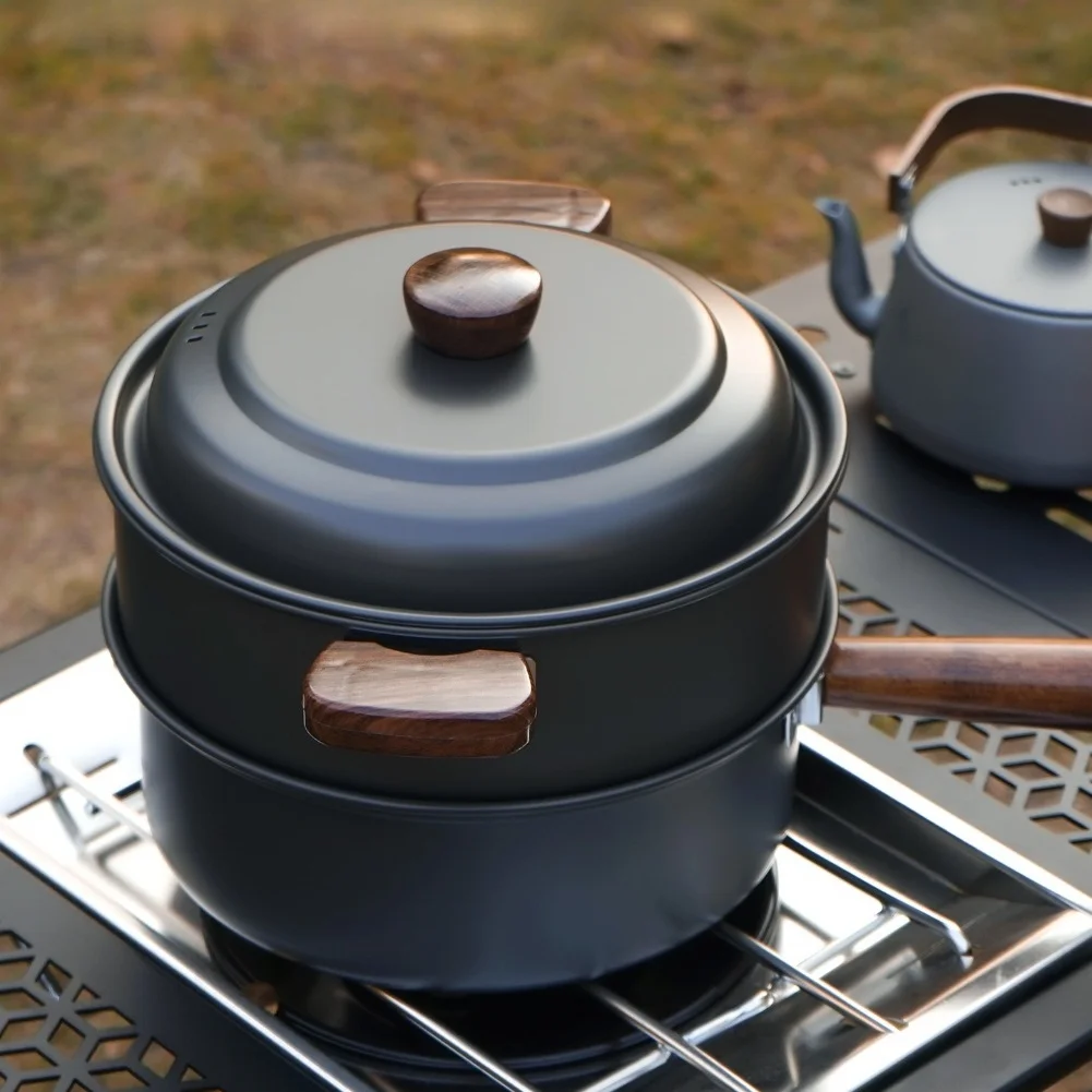 Camping Cooking Pot With Lid - 3L Kamp Pişirme Tencere Seti Alüminyum