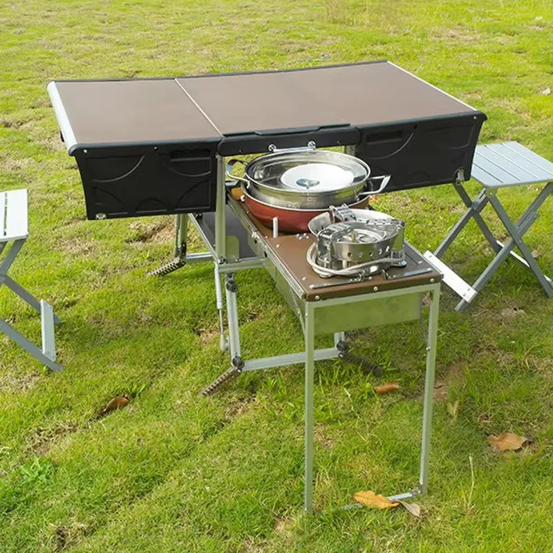 Camping Cooking Dining Set - Taşınabilir Açık Hava Katlanır Yiyecek Römorku