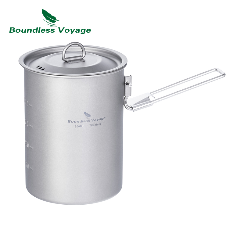 Camping Cooking Pot With Lid - Sınırsız Voyage 900 ml Titanyum Pot