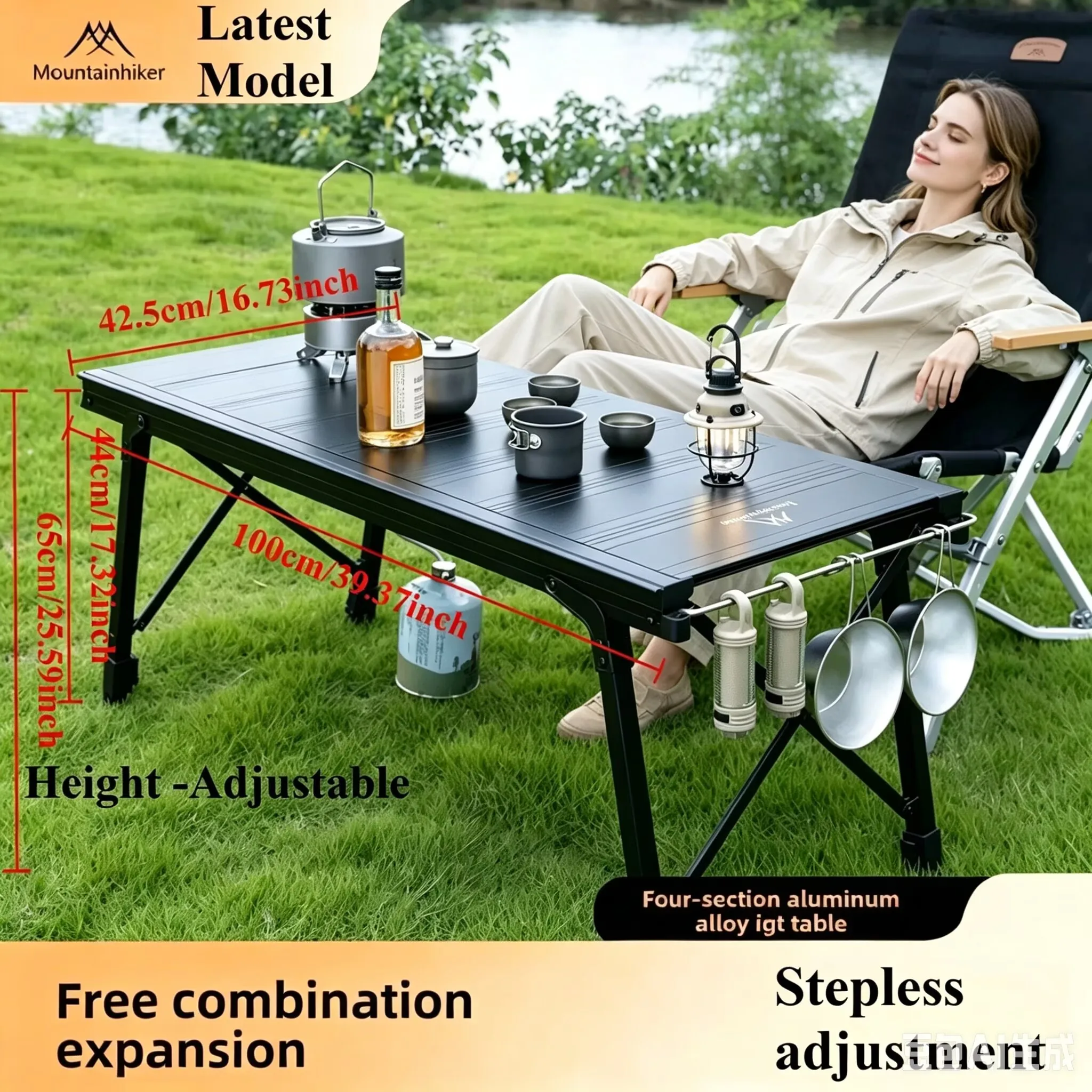 Camping Cooking Options - Geliştirilmiş Katlanabilir IGT Kamp Masası, Taşınabilir