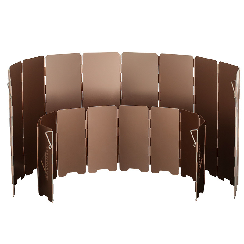 Camping Cooking Windshield - 10 tabak Bronz renkli Katlanır Açık