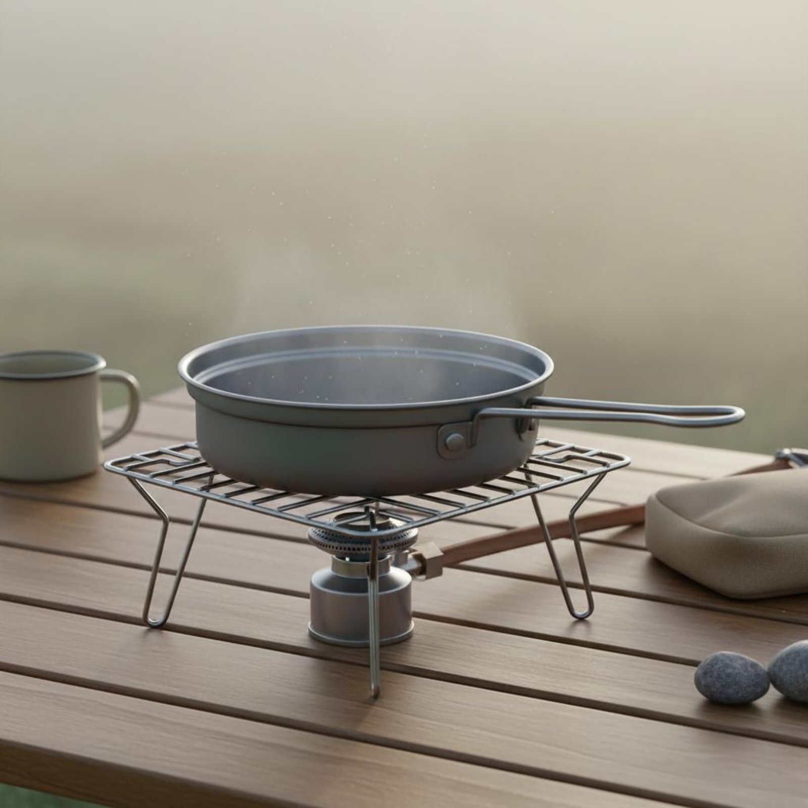 Camping Cooking Dining Set - 2 Parça Metal Kamp Pişirme Seti