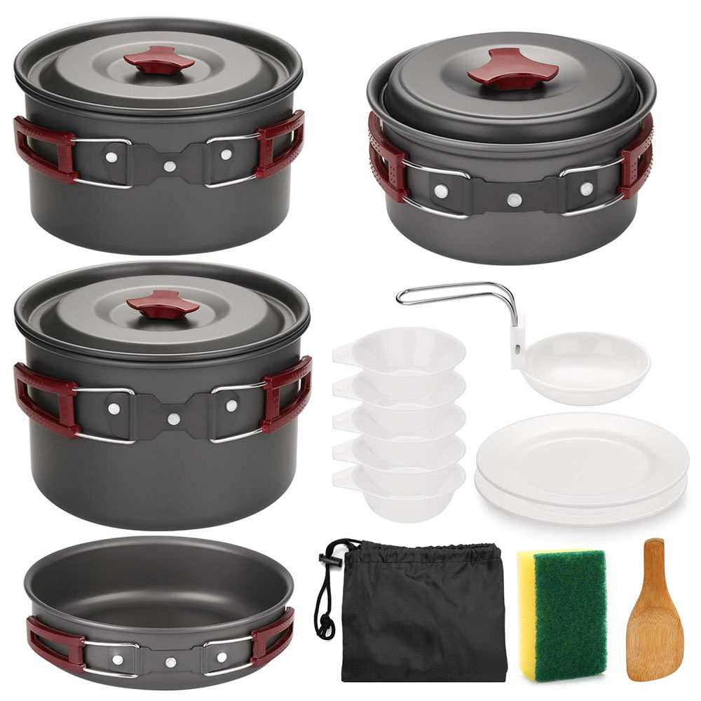 Camping Cooking Accessories Set - Açık Kamp Tencere Seti Yapışmaz Kamp