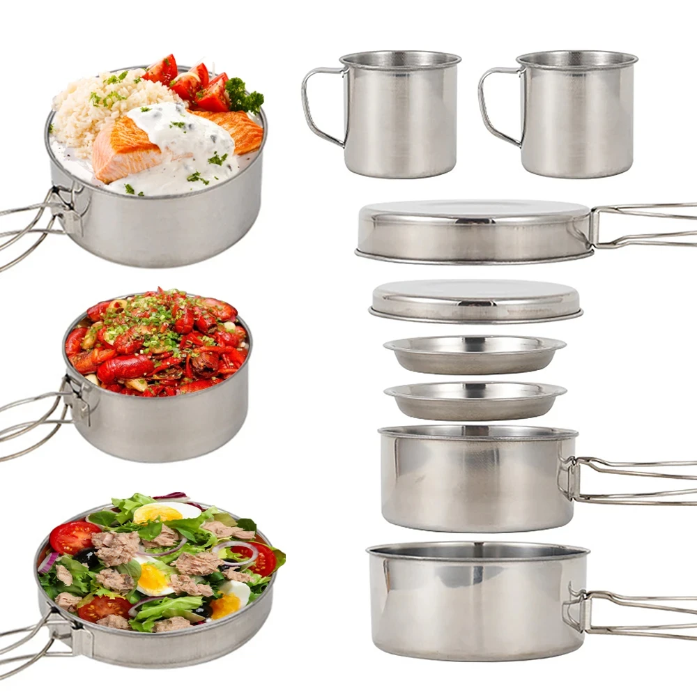 8 adet/takım kamp tencere seti - Camping Cooking Accessories Set incelemesi ve fiyatı