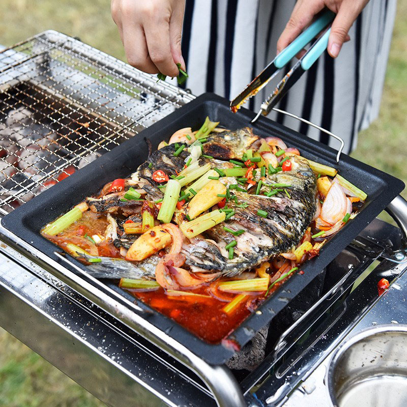 Açık havada kalın kare ızgara  - Camping Cooking Device incelemesi ve fiyatı