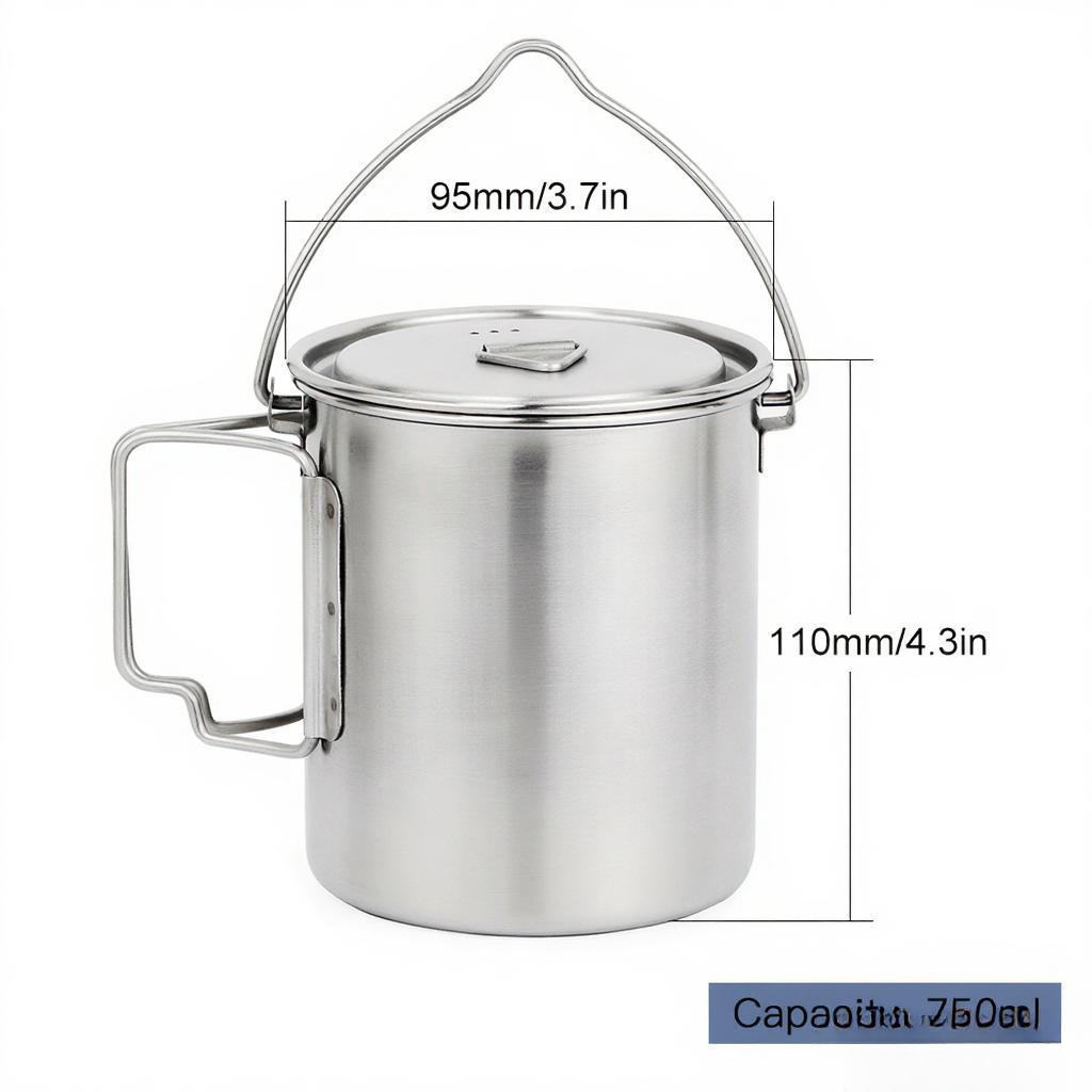 750 ml Paslanmaz Çelik Tencere - Camping Cooking Pot With Lid incelemesi ve fiyatı