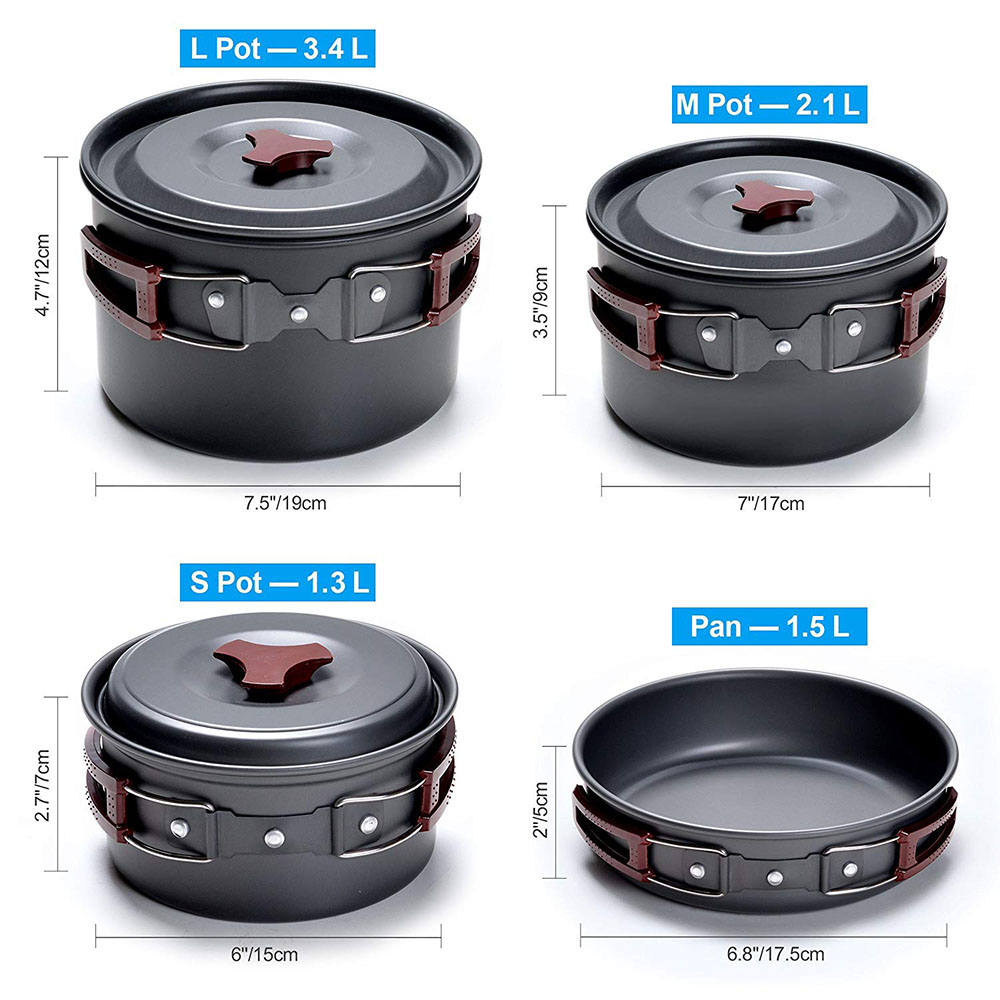 Açık Kamp Tencere Seti Yapışma - Camping Cooking Accessories Set incelemesi ve fiyatı