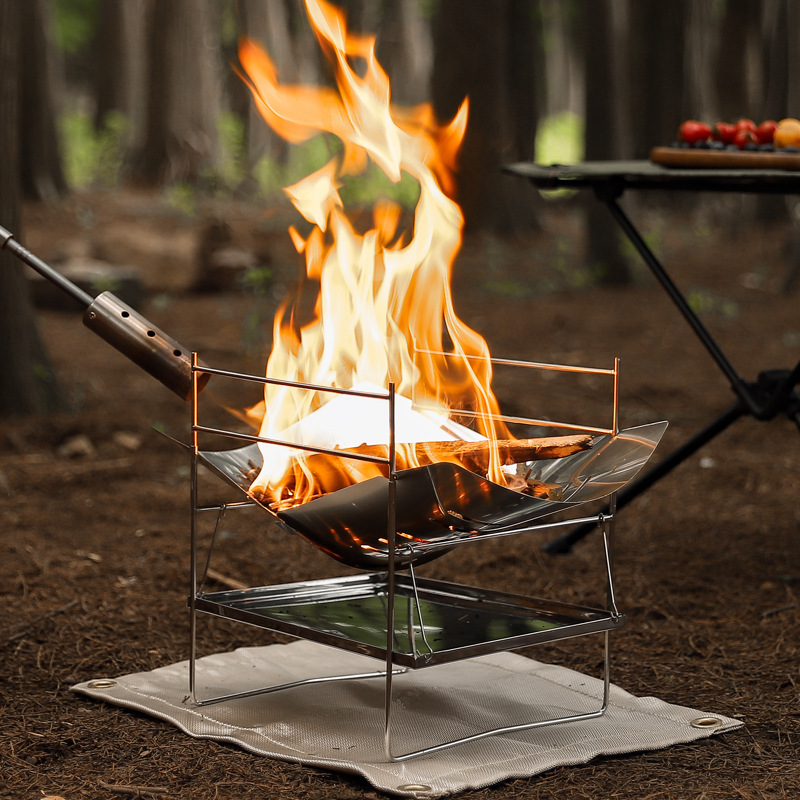 Odun yanan kamp sobası taşınab - Camping Cooking Windshield incelemesi ve fiyatı